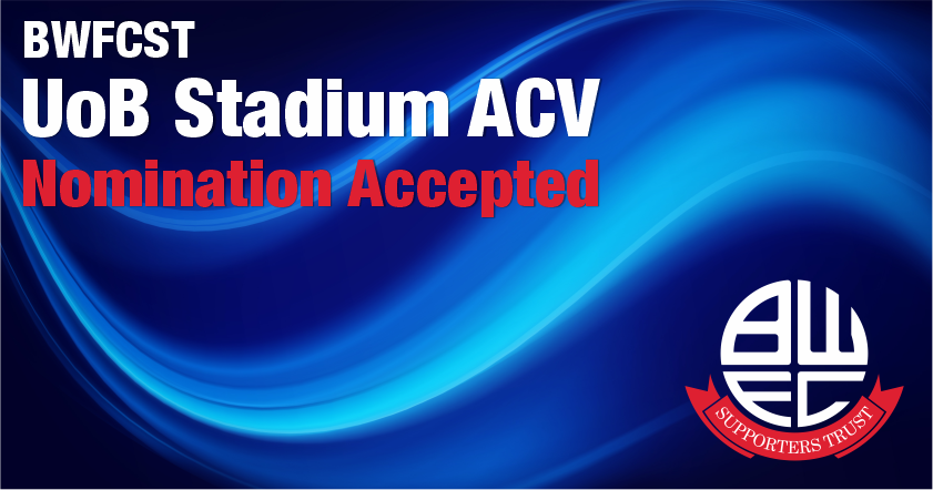 UoB Stadium ACV Nomination Accepted