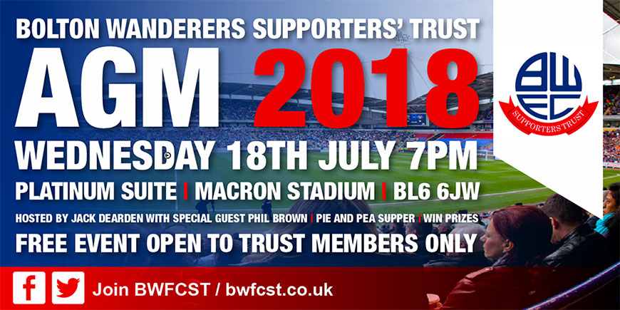 Bolton Wanderers Supporters' Trust AGM July 18th 2018